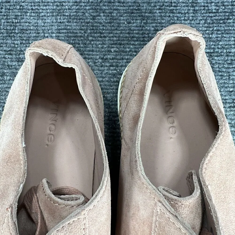 Vince Jadon Espadrille Sneakers Womens 9 Blush Pink Suede Leather Casual Minimal